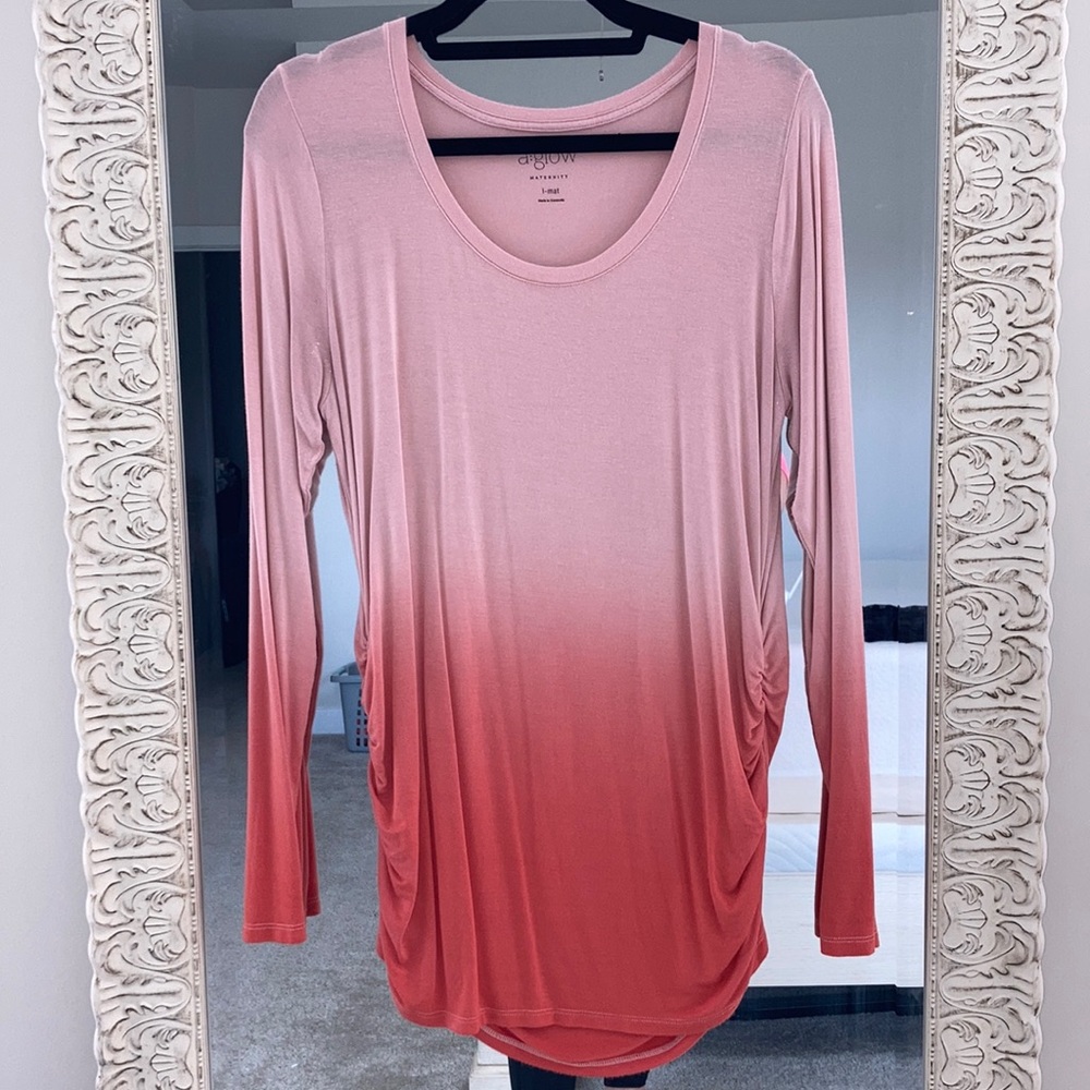 Womens L Maternity Long Sleeve Shirt